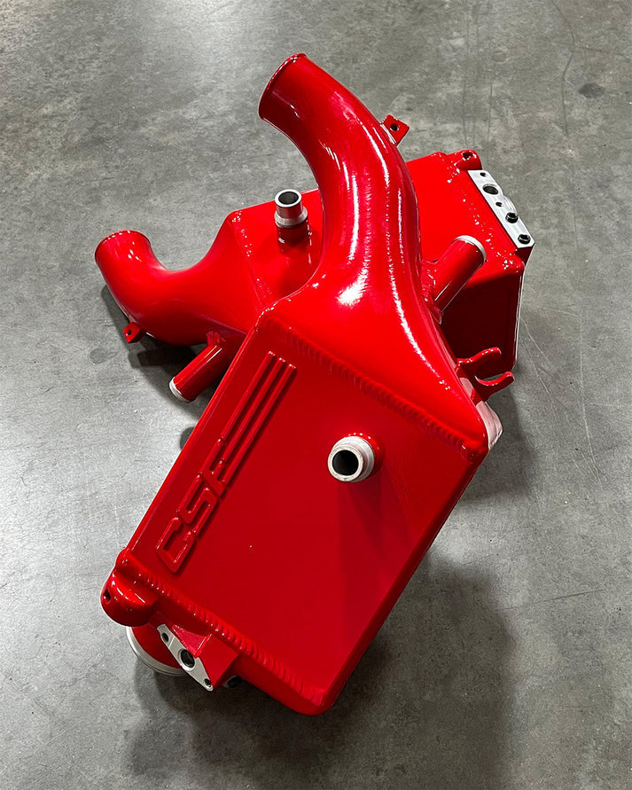 BMW F9X M5/M8 Twin Charge-Air-Cooler Set Front View Red