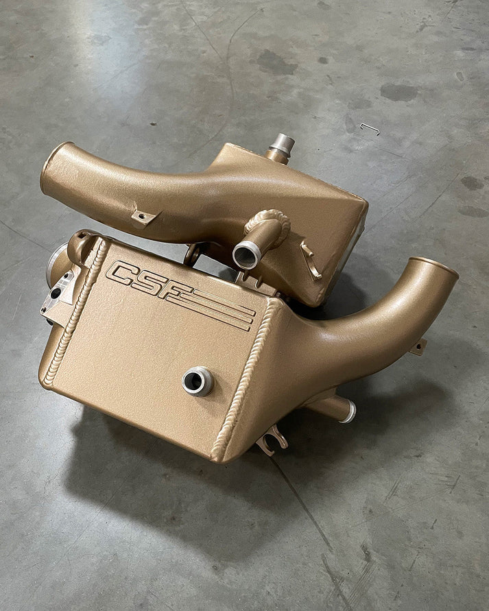 BMW F9X M5/M8 Twin Charge-Air-Cooler Set Front View Gold