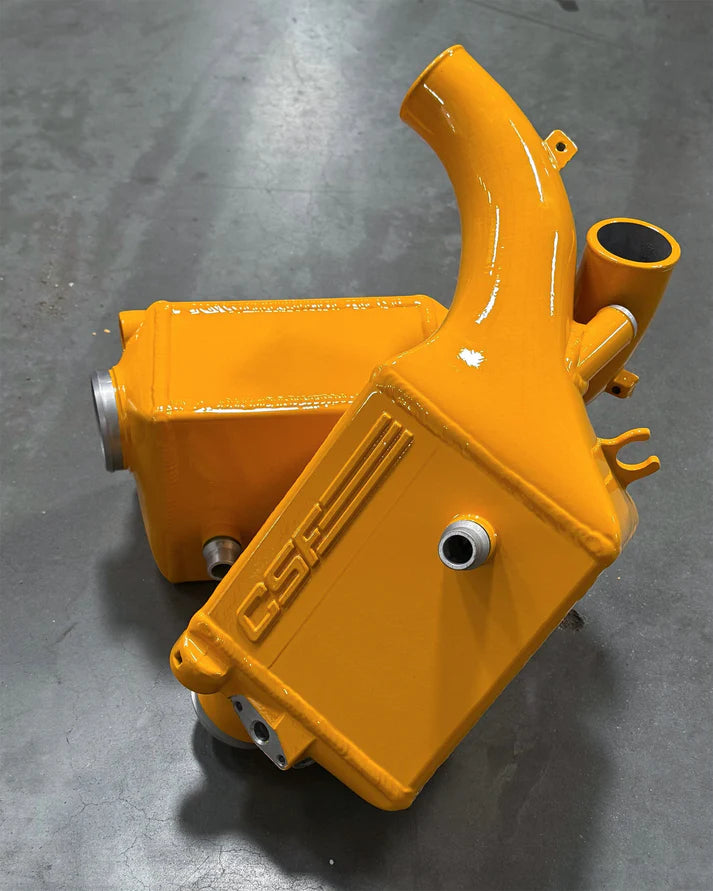 BMW G9X M5 High-Performance Charge-Air-Coolers Front View Yellow