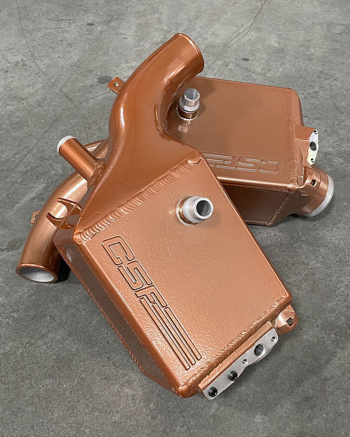 BMW F9X M5/M8 Twin Charge-Air-Cooler Set Front View Rose Gold