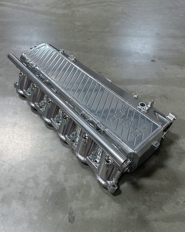 A90 Supra / BMW B58 Charge-Air Cooler Manifold Front View Chrome