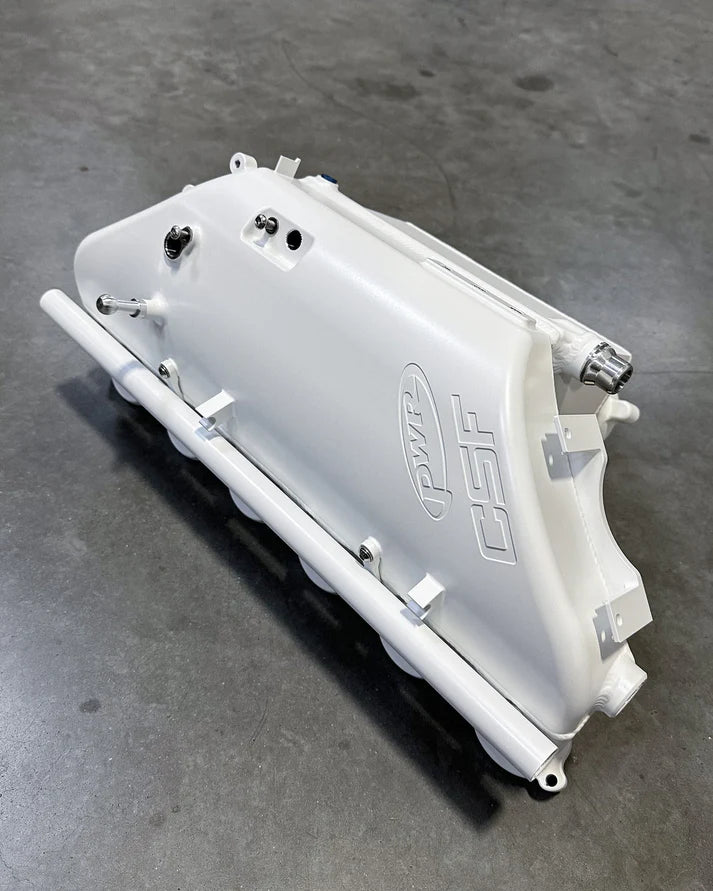 BMW S58 "Level-Up" Charge Air Cooler Manifold Front View White