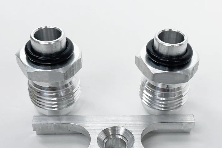 BMW S54 Swap E36 Oil Cooler -10 AN Fitting Adapter Front View