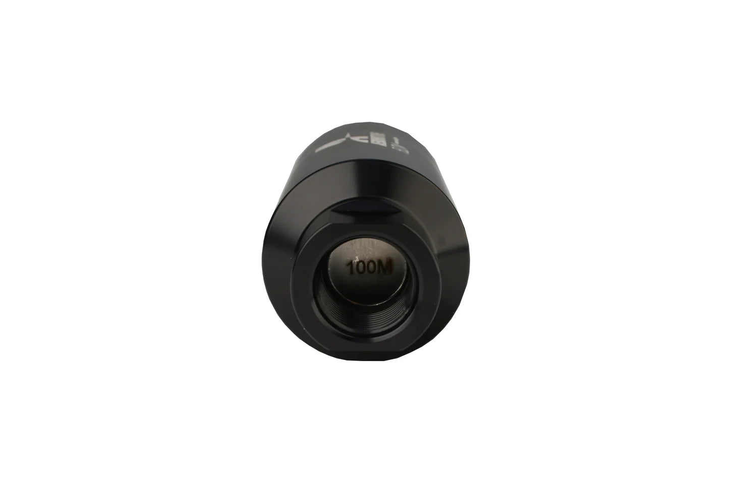 100 Micron Black Fuel Filter with ORB-10 Ports & Stainless Mesh Element Front View