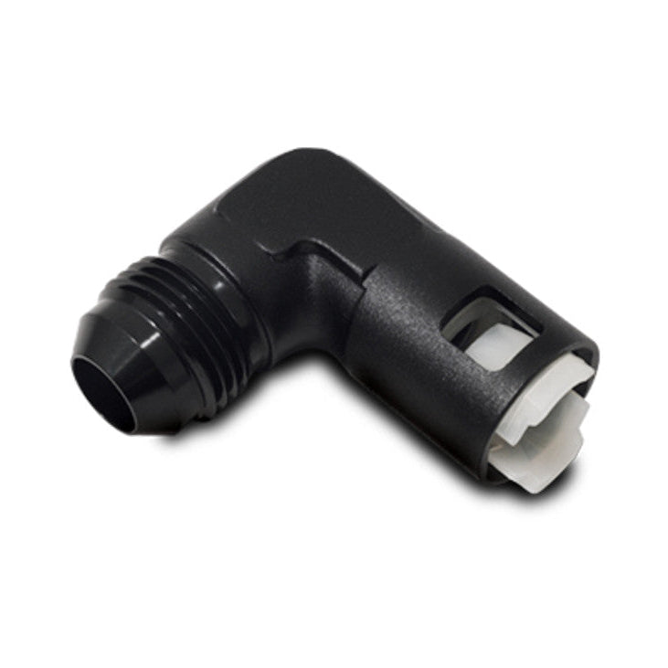 90 Degree Male AN Flare Quick Disconnect EFI Adapters Front View
