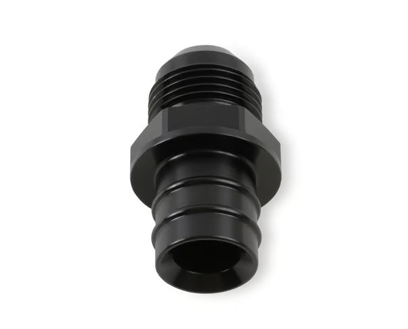 Earl's GM LS PCV Fitting -10 AN Male Black Anodized Finish - Fits Many GM OE Valve Covers w/ 3/4" ID on Grommet Front View Black