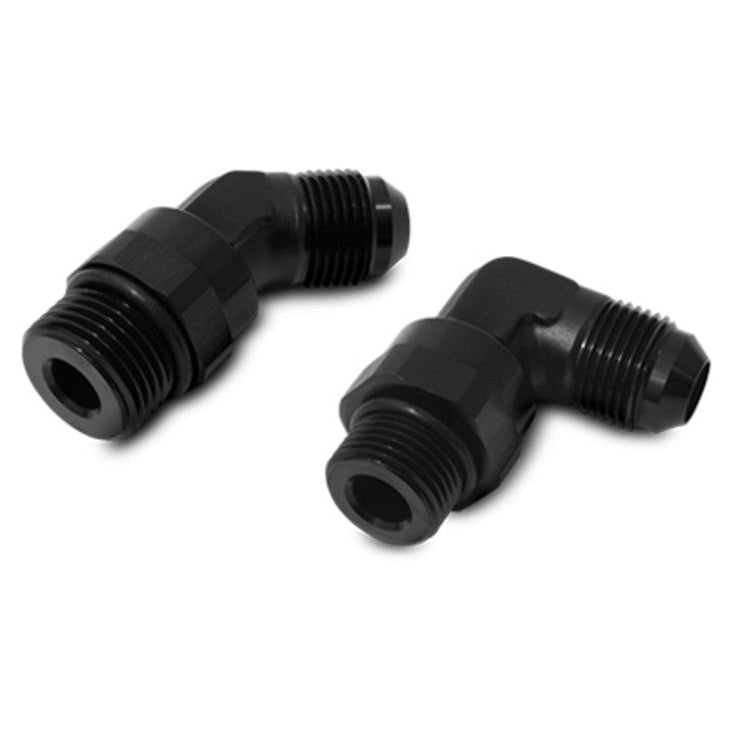 Male AN Flare to Male ORB Elbow Swivel Adapters Front View