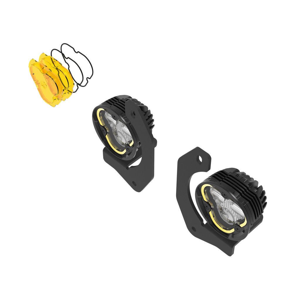 KC HiLites FLEX ERA 3 Dual Mode SAE Fog LED Light Pods | 2-Light Master Kit - Jeep JK/JL/JT Steel Bumpers