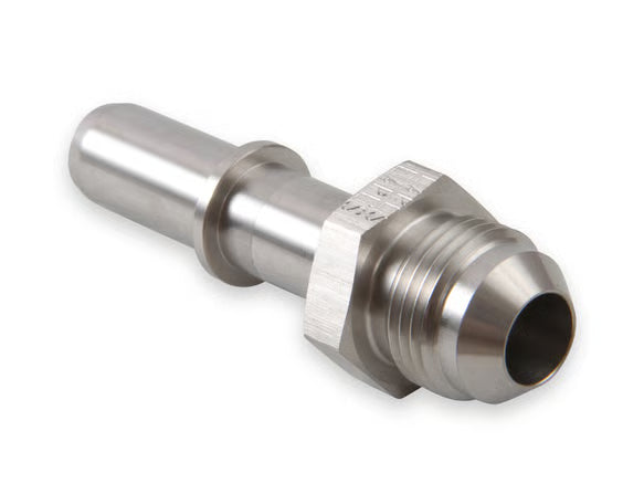 Earl's O.E. Fuel Line EFI Quick Connect 1/2" Tube to -8 AN Male - Stainless Side View Silver