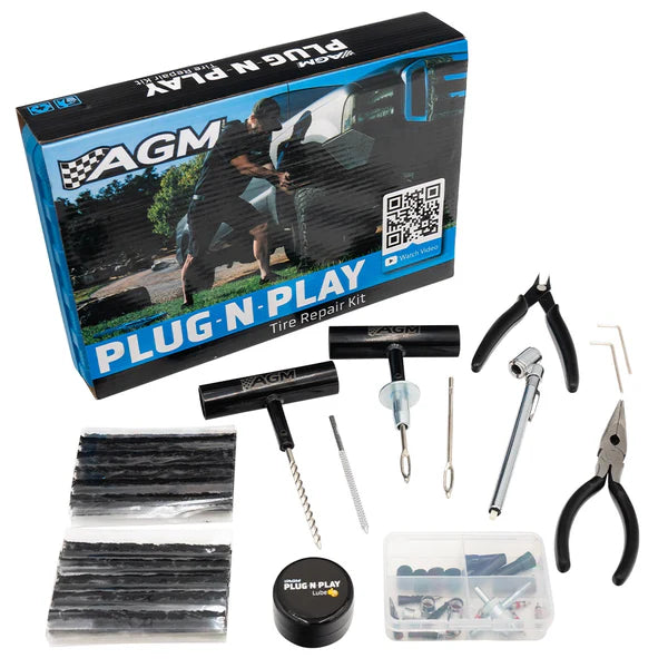 AGM | Plug n Play Tire Repair Kit Front View Black