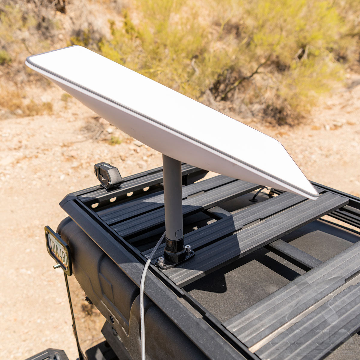 Starlink Sprinter Van Roof Rail Mount – T Slot Nuts Front View