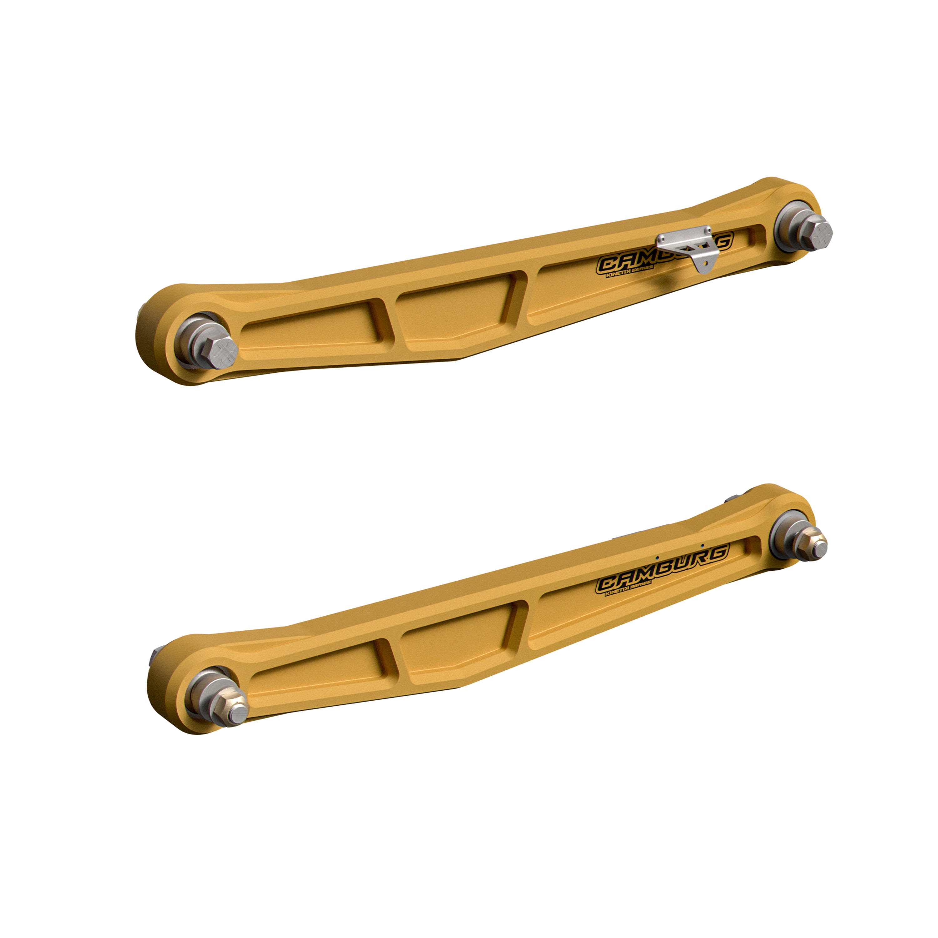 Camburg Engineering 2022-2025 Ford Bronco Raptor Gray KINETIK Series Trailing Arm Kit Front View Gold