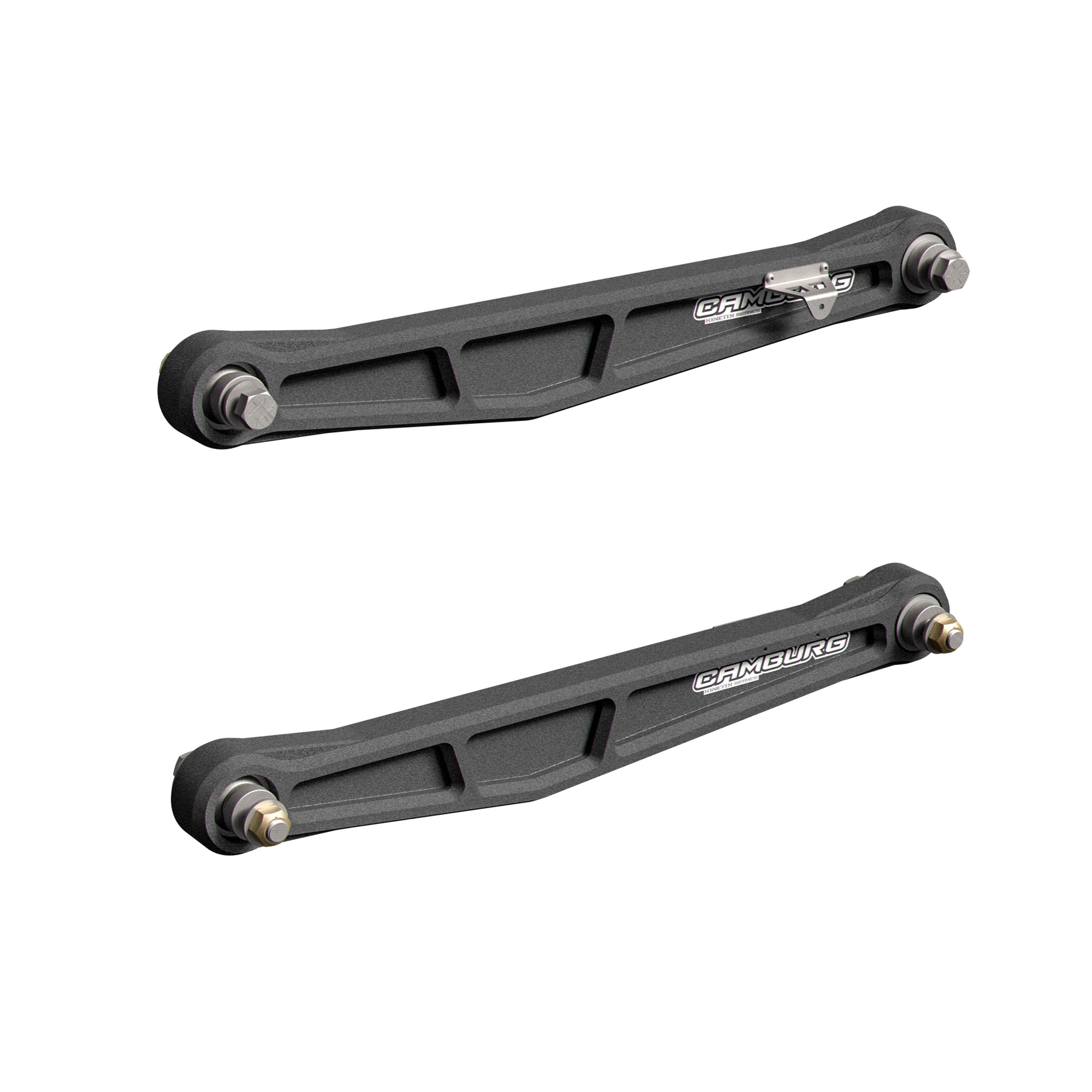 Camburg Engineering 2022-2025 Ford Bronco Raptor Gray KINETIK Series Trailing Arm Kit Front View Black