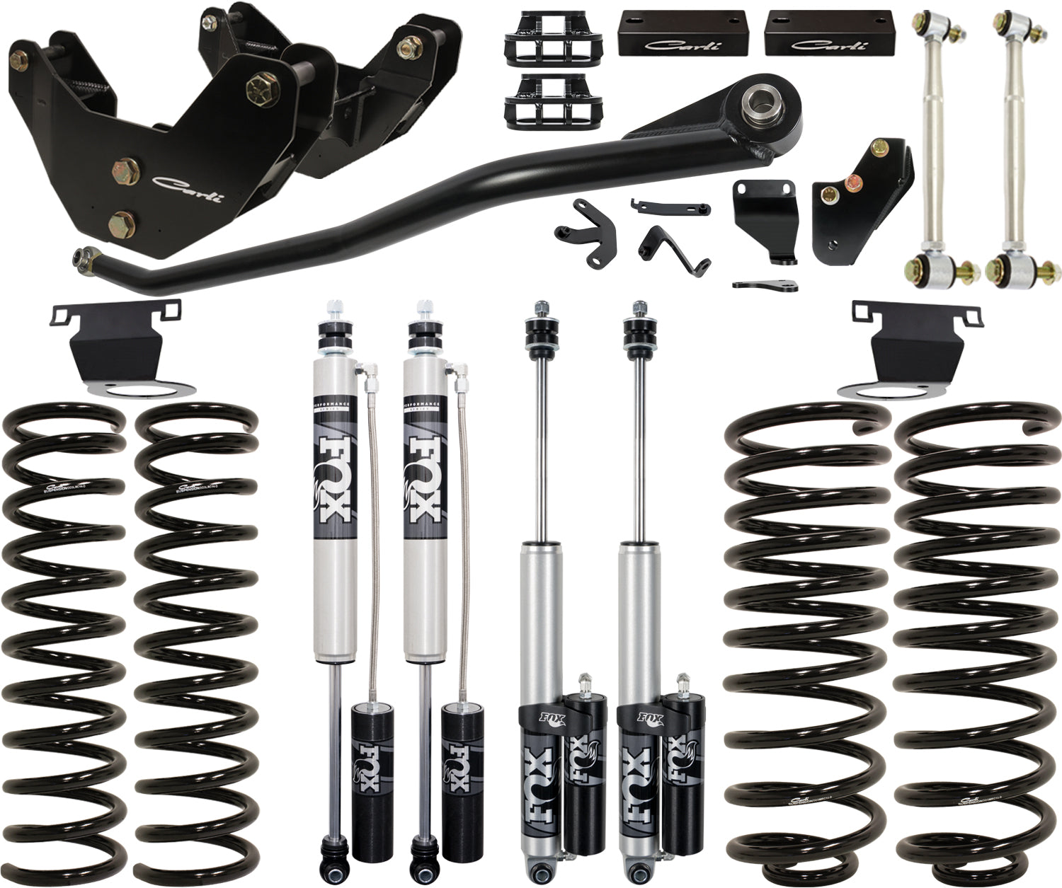 14-18 RAM 2500 4X4 HEMI 3.0" CARLI LIFT BACKCOUNTRY SYSTEM R2 COILS Display of Included Parts 