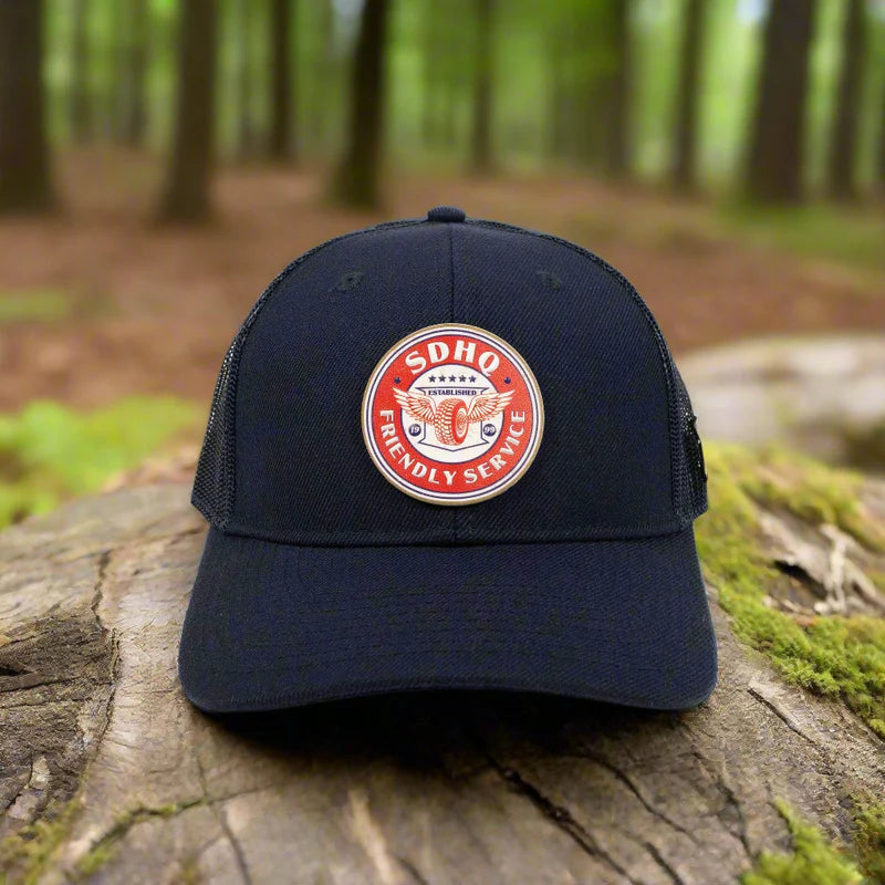 Curved Bill Trucker Hat w/ PVC Friendly Service Patch