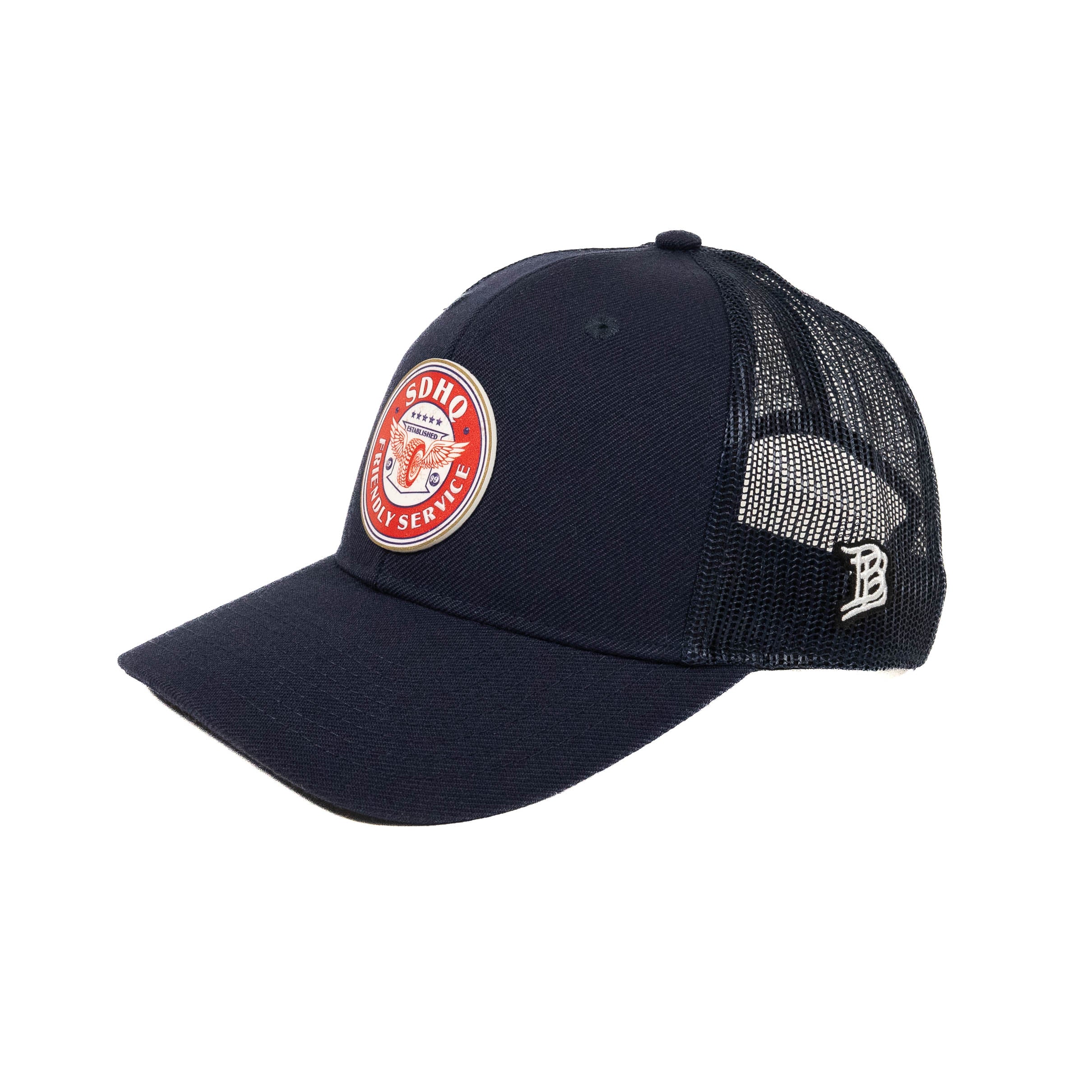 Curved Bill Trucker Hat w/ PVC Friendly Service Patch