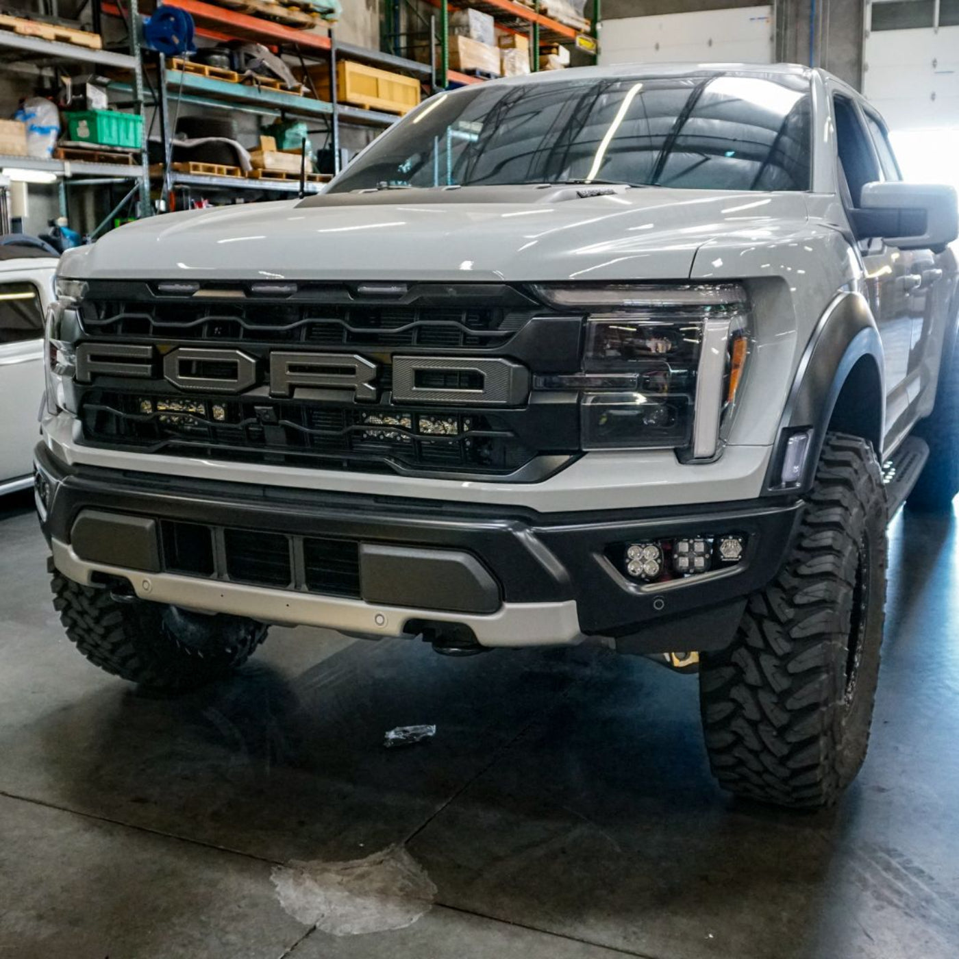 SDHQ Built '21-25 F150 / Raptor Behind the Grille Light Mounting Kit installed 