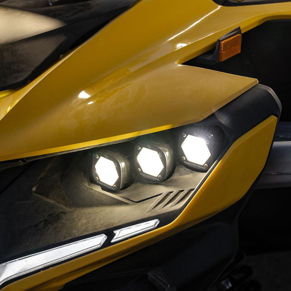 Can-Am Maverick R Triple S1 "Unlimited" Headlight Kit Display on Vehicle 