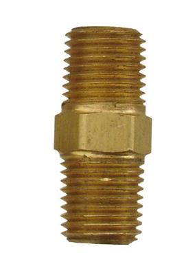 1/4" MPT x 1/4" MPT Brass Nipple