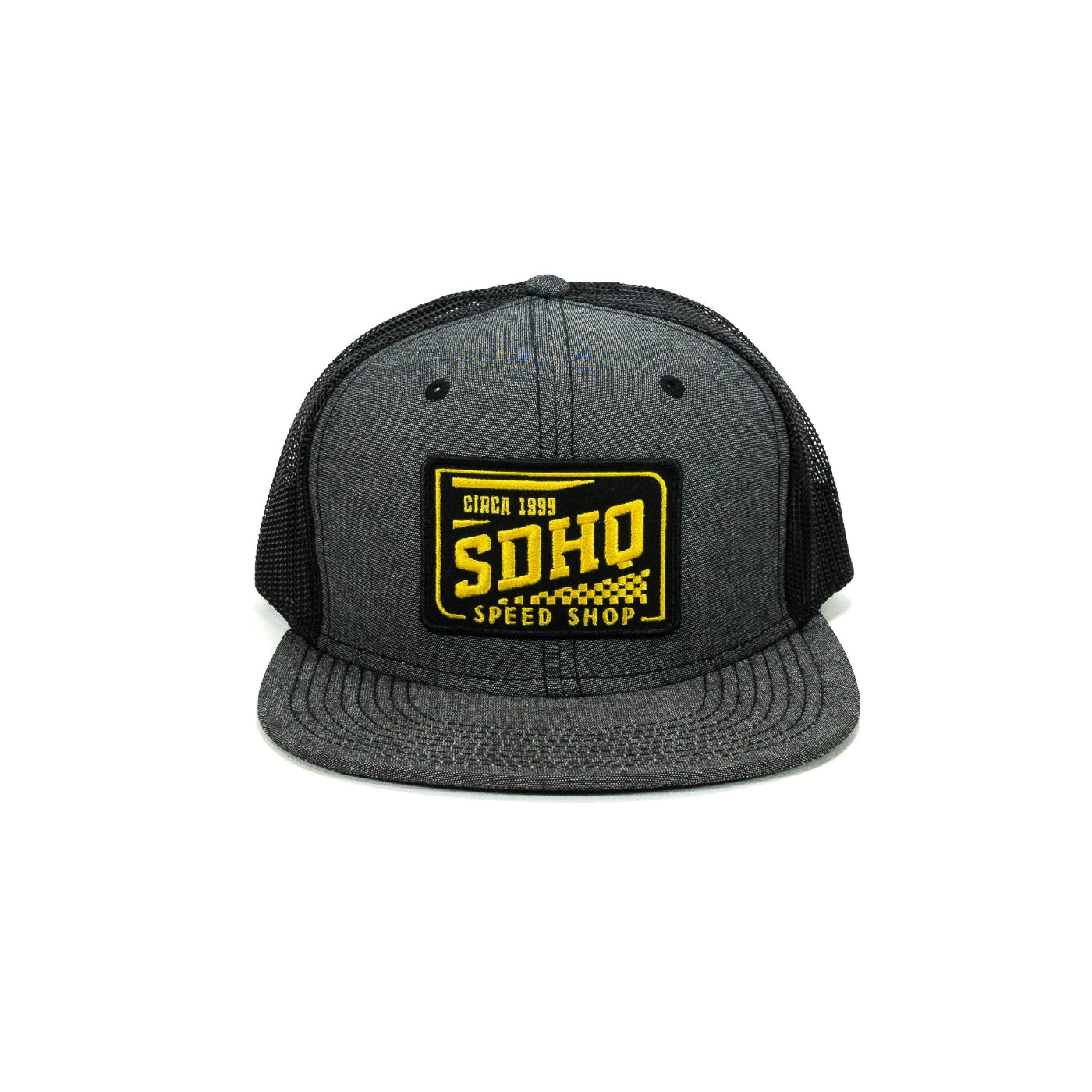 SDHQ Speed Shop Flat Bill Trucker Hat