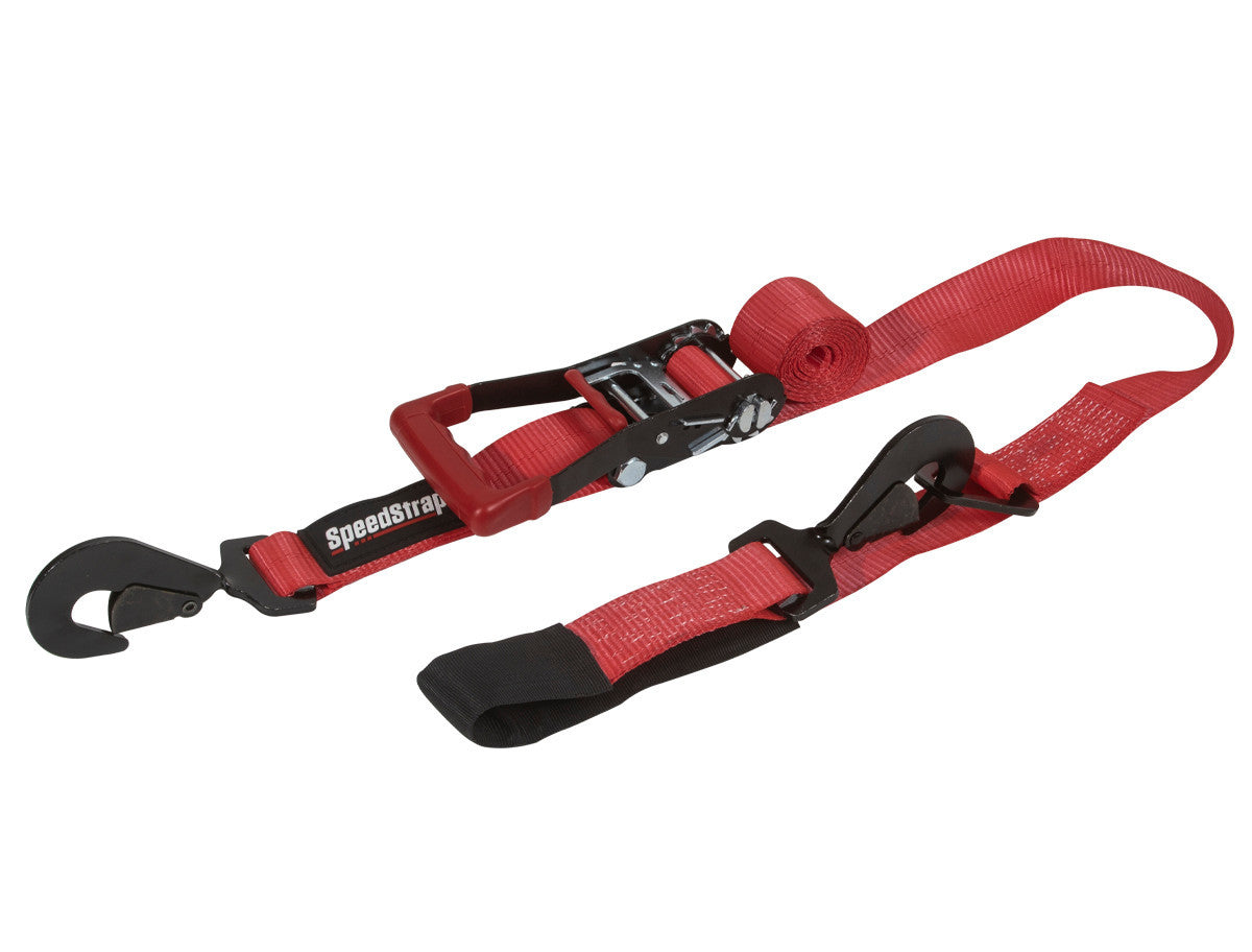 Ratchet 2 in. x 10 ft. Tie Down w/ Twisted Snap Hooks and Axle Strap