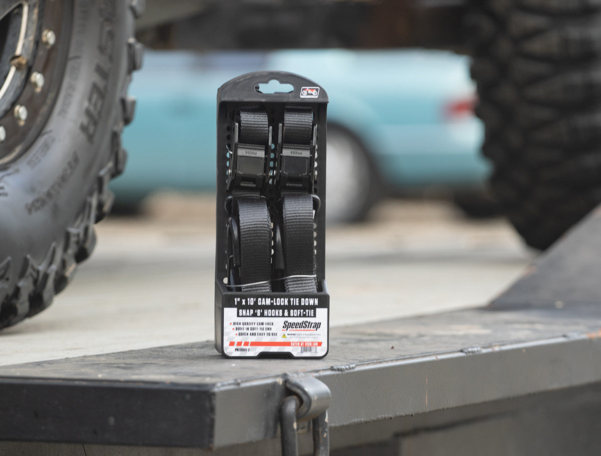 Cam-Lock 1 in. x 10 ft. Tie Down w/ Snap 'S' Hooks and Soft Tie