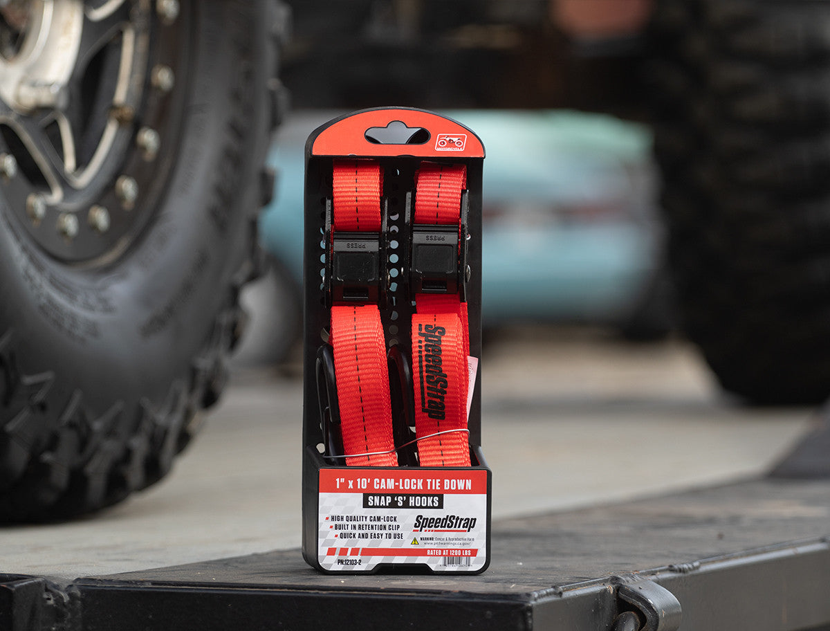 Cam-Lock 1 in. x 10 ft. Tie Down w/ Snap 'S' Hooks and Soft Tie