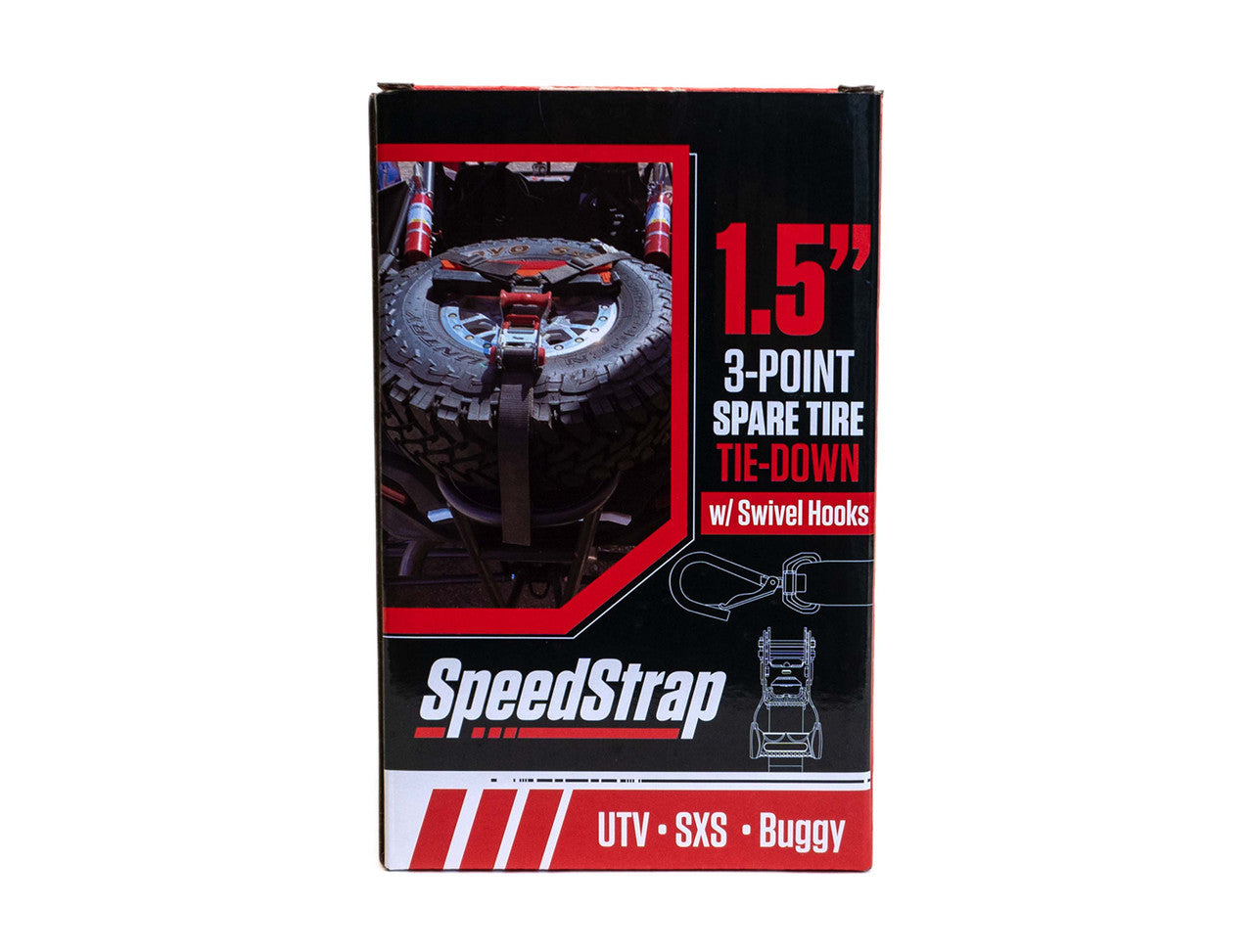 Spare Tire 3-Point 1.5 in. Tie Down w/ Swivel Hooks