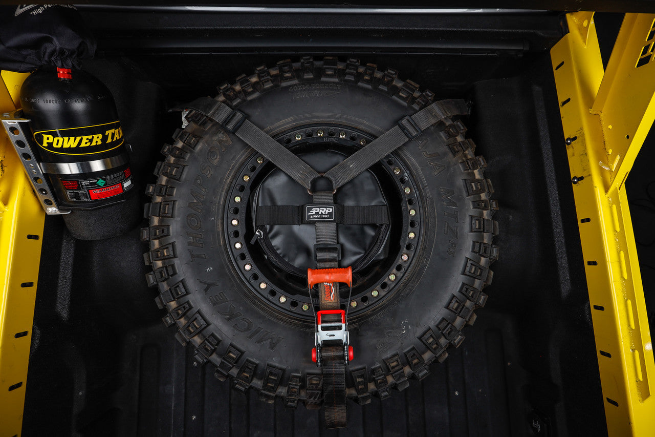 Heavy-Duty Spare Tire 3-Point 2 in. Tie Down w/ Swivel Hooks