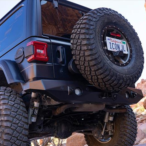 ICON Impact Armor 2018-Up Jeep Wrangler JL License Plate Relocation Kit Front View