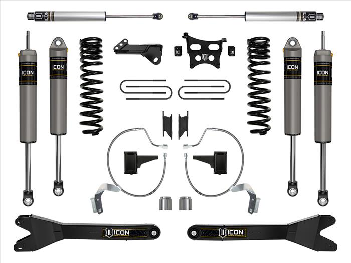 ICON 2023-2025 Ford F-250/F-350 Super Duty 4WD, Gas, 4.5" Lift, Stage 3 Suspension System w/ Radius Arms