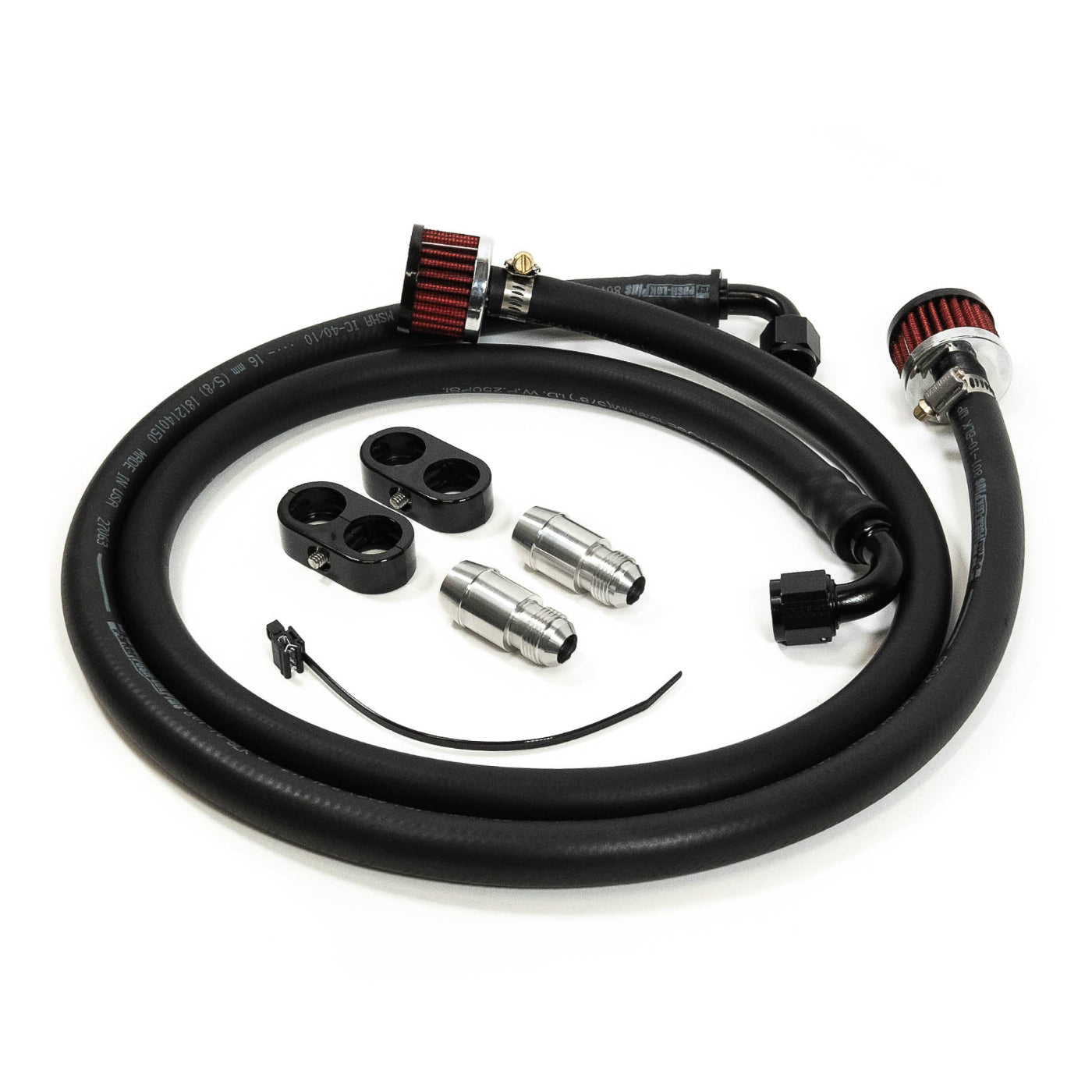 '08-21 200 Series Toyota Land Cruiser SDHQ Built Secondary Air Pump Intake Relocation Kit display of included parts 