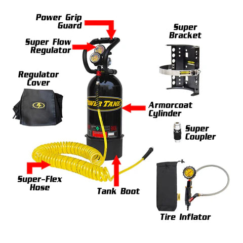 10 lb. Package B Power Tank | Candy Red | XP400 Regulator | COMP2 Super Bracket