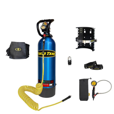 15 lb. Roll Bar Power Tank (fits all 1.5-2.5" rollbars/tubes) | Candy Blue | HP250i Regulator | Small Roll Bar Clamps (Three) - 1.5"-2.0"