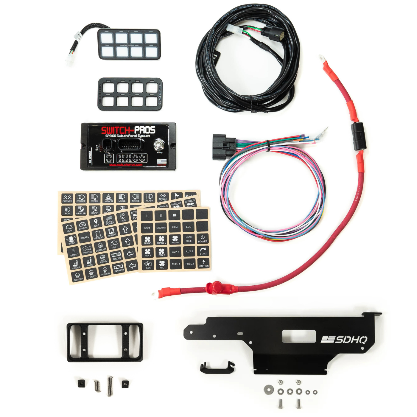 2021-2026 Ford F150 Raptor Complete Switch Pros SP9100 Kit - Flow Through Center Console Keypad Mount