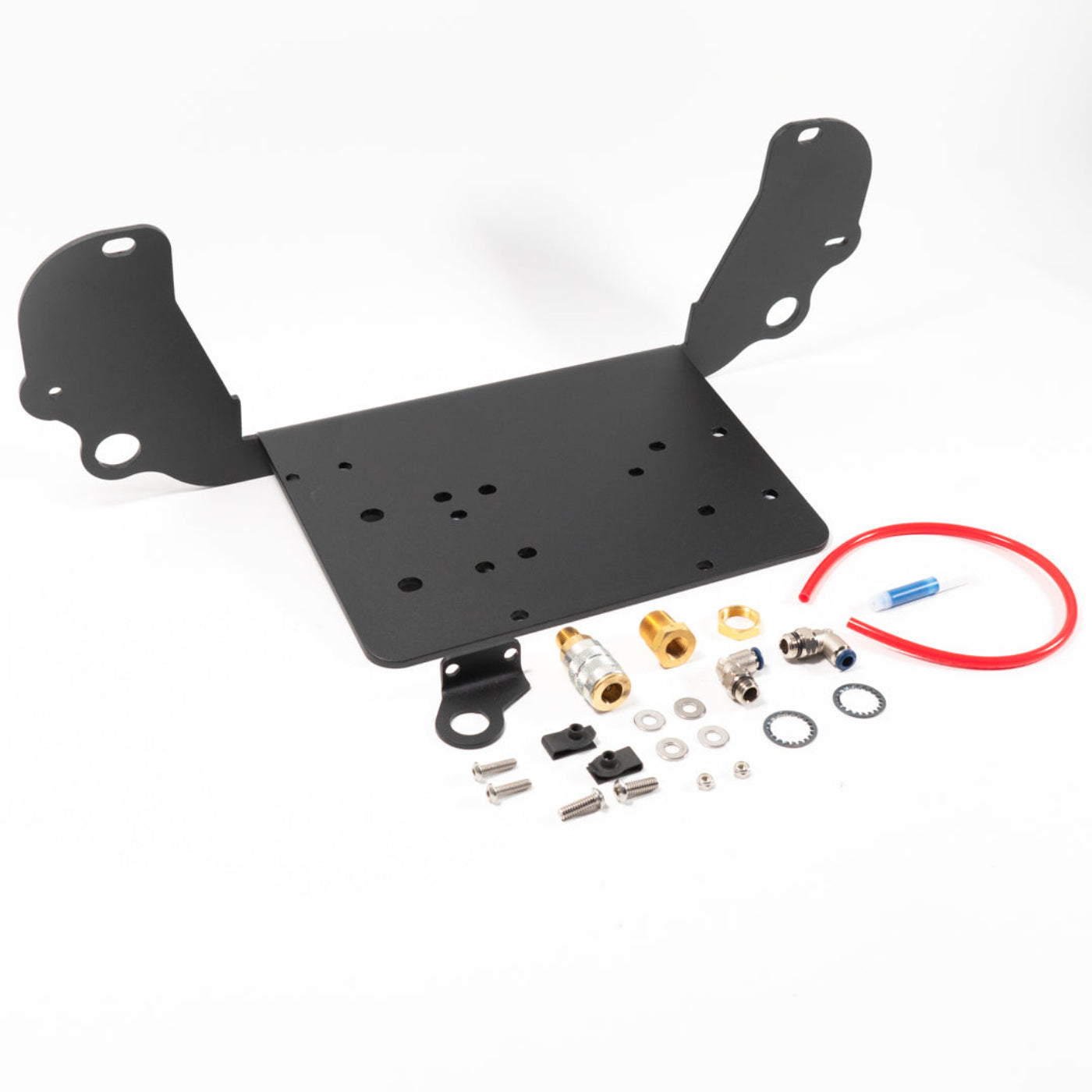 '19-25 Ram 1500 SDHQ Built Air Compressor Mount display of included parts and hardware 