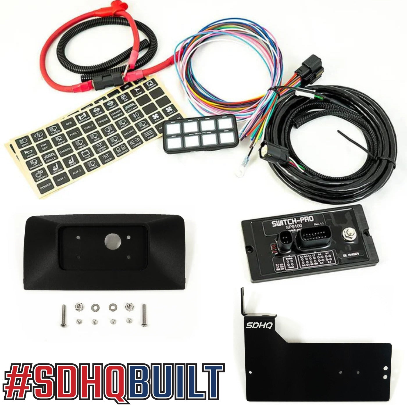 2019-2025 Ram 2500/3500 SDHQ Built Complete Switch Pros Mounting Kits display of included components