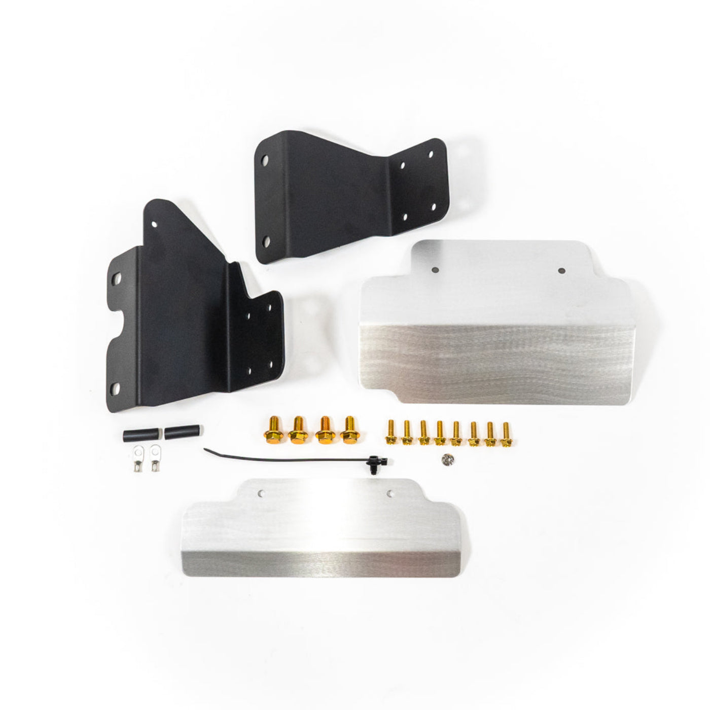 SDHQ Built '24+ Ford Ranger/Ranger Raptor Air Compressor Mount display of included parts and hardware 