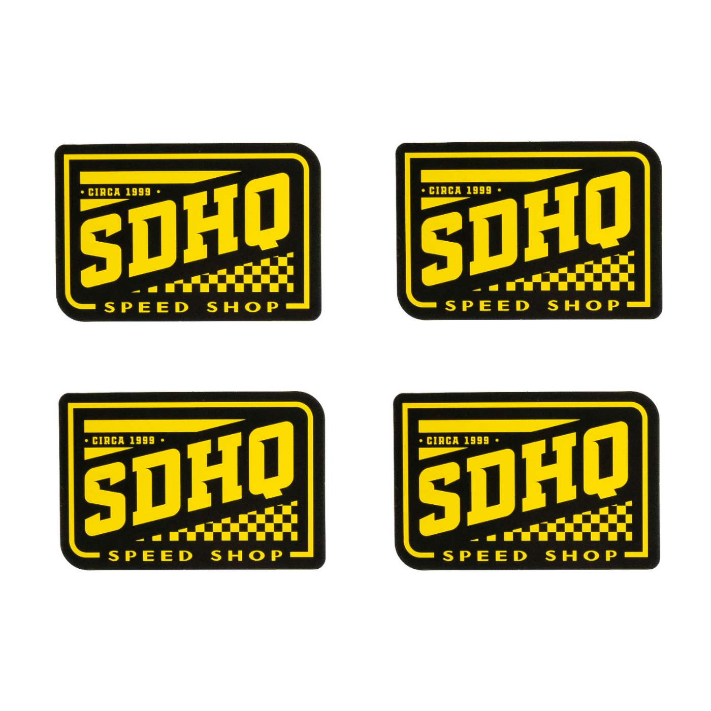 SDHQ Speed Shop Stickers - 4 Pack, Assorted Colors