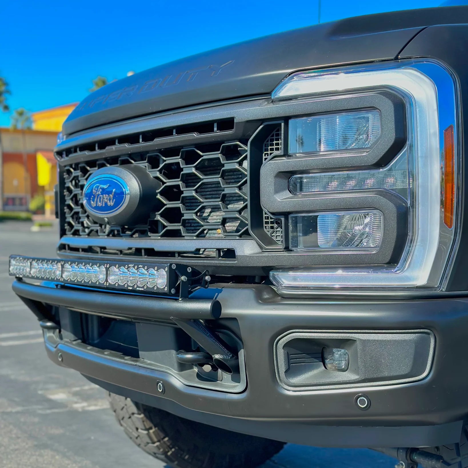 2017-2024 Ford Super Duty Light Mount "Low Pro" Series for 40" Baja Designs OnX6 Arc Light Bar