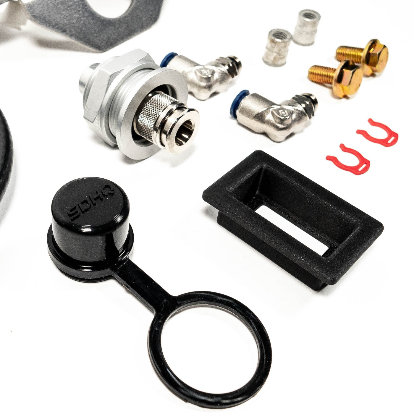 SDHQ Built '23-25 Sequoia Air Chuck Mount display of included parts - closeup 