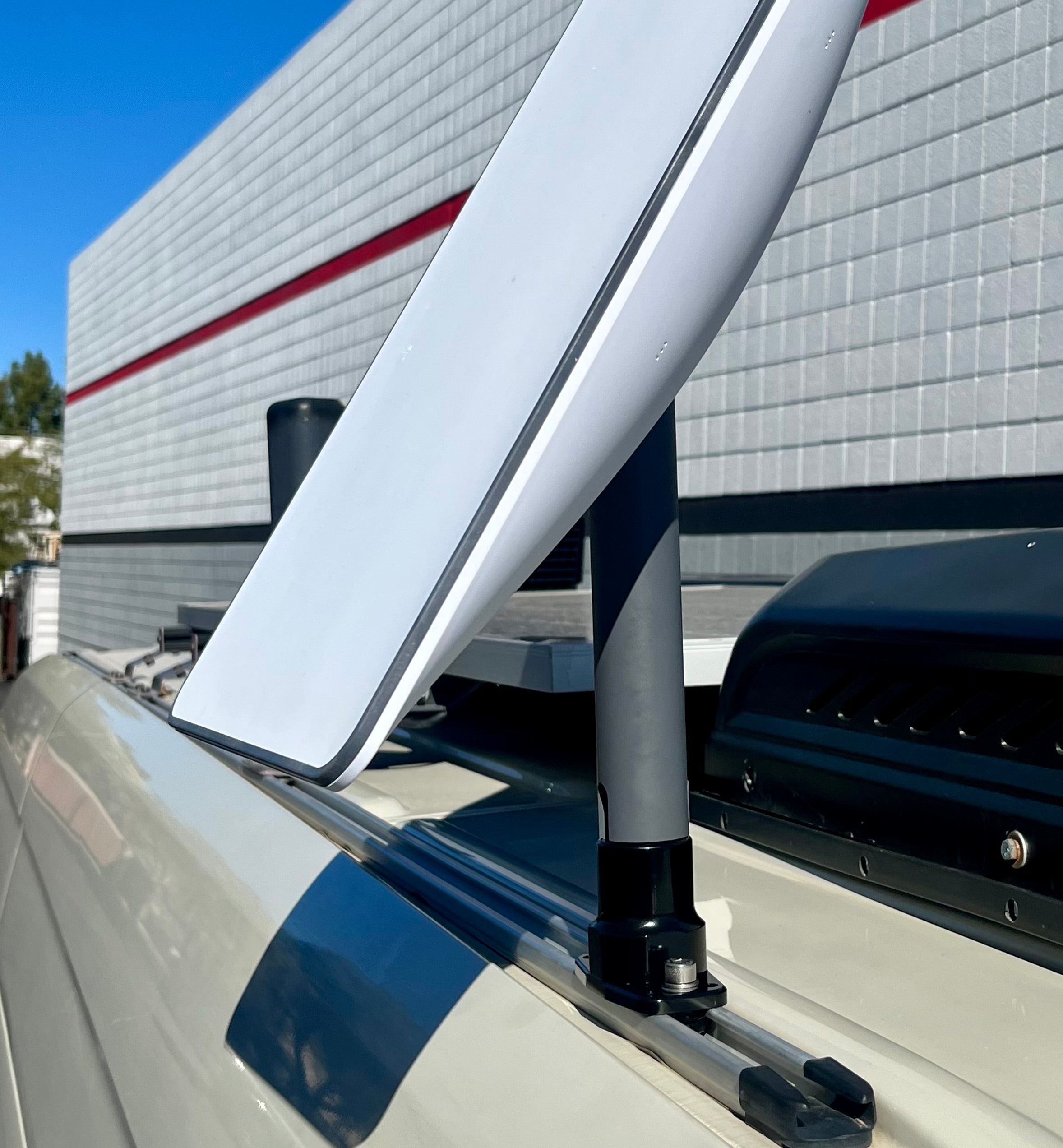 Starlink Sprinter Van Roof Rail Mount – T Slot Nuts Front View