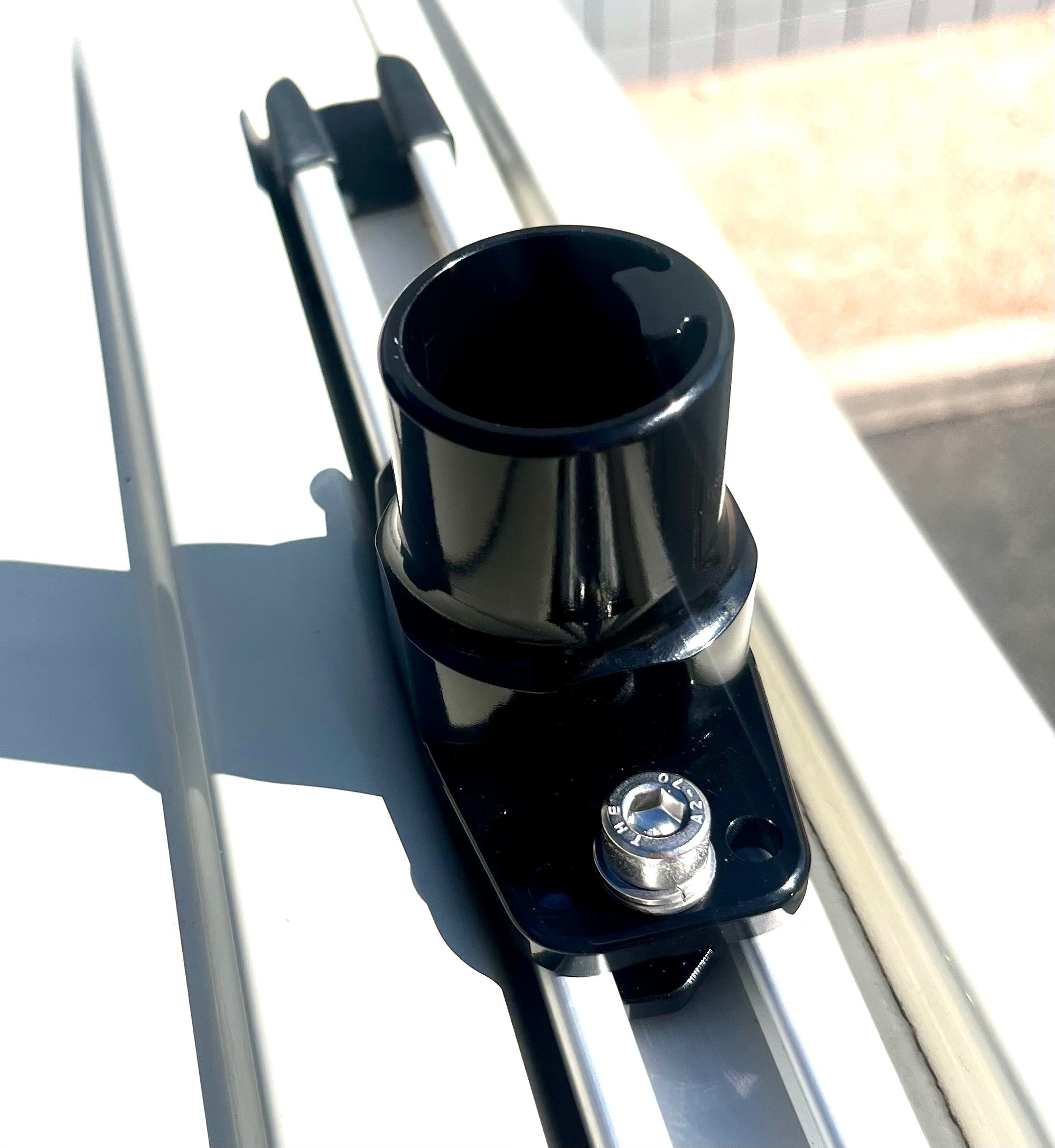 Starlink Sprinter Van Roof Rail Mount – T Slot Nuts Front View