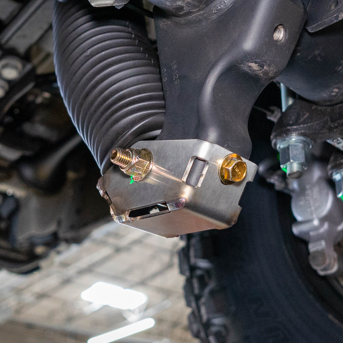 '17-25 Ford Super Duty SDHQ Built Rear Shock Guards installed 