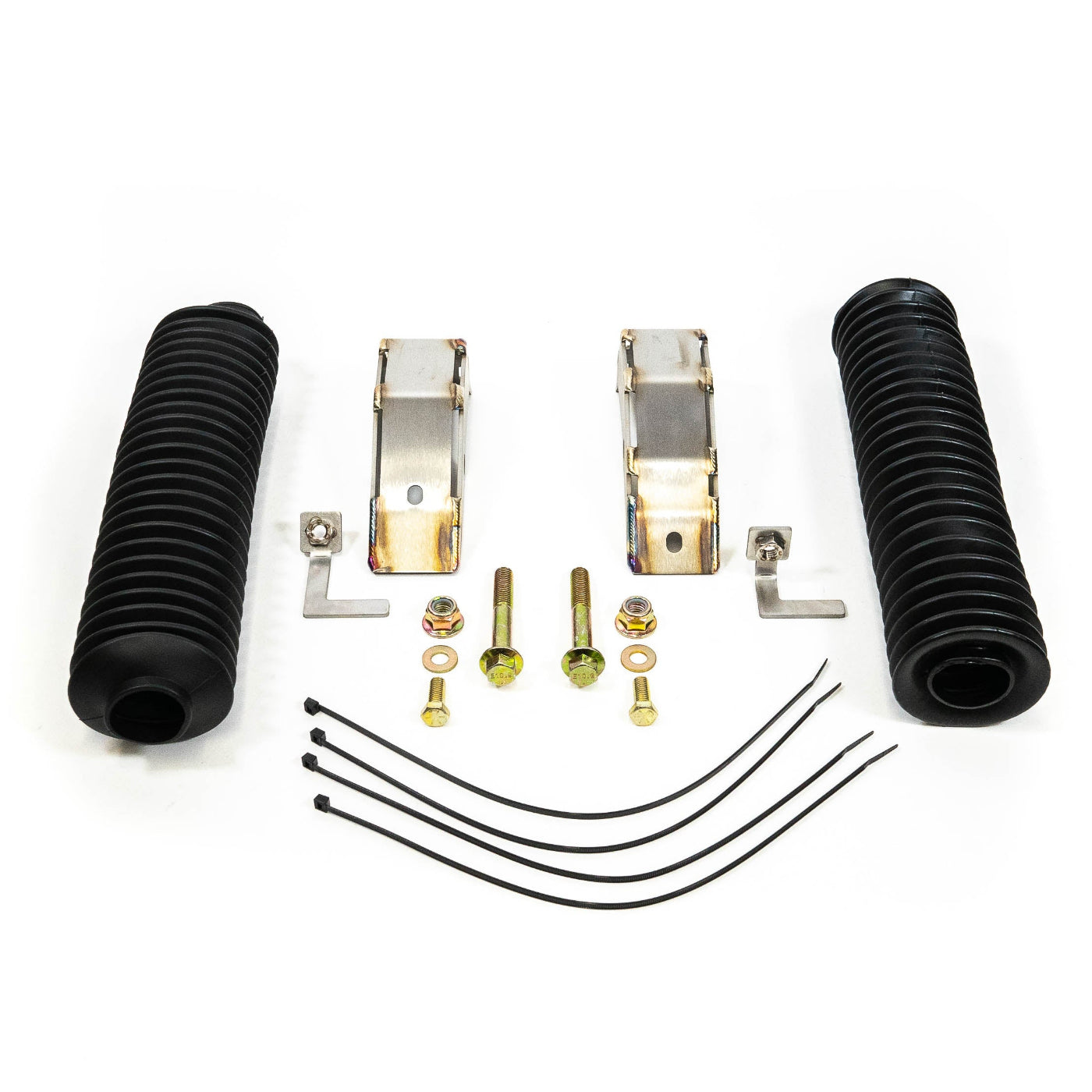 '07-21 Toyota Tundra SDHQ Built Icon RXT Rear Shock Guards display of included parts and hardware 