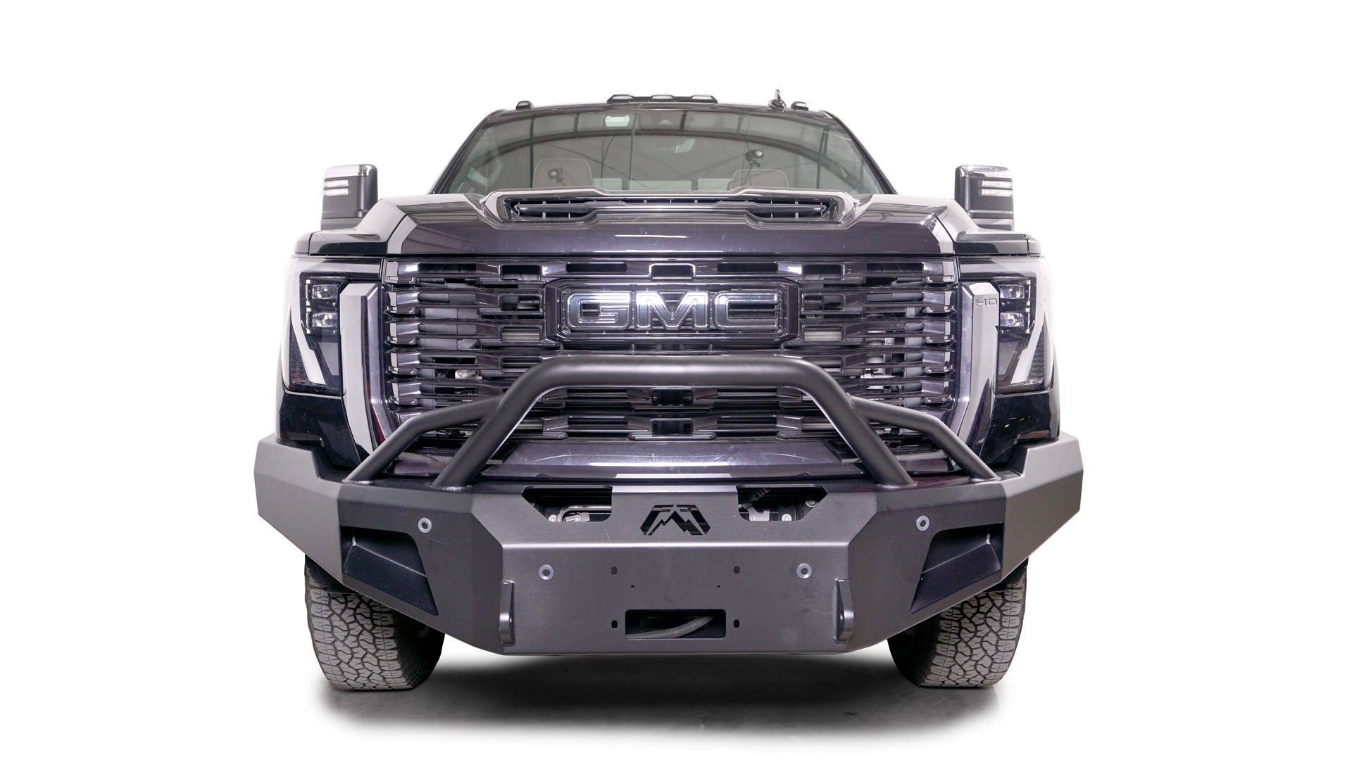 '24+ GMC 2500/3500 New Premium Winch Bumper Display on Vehicle 