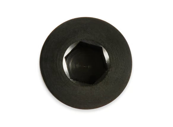 Earl's -10 AN Port Plug w/ O-Ring Seal, Black Anodized Aluminum Top View Black