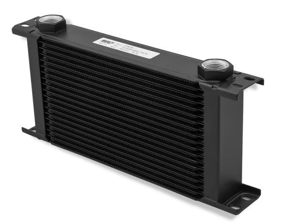 Earl's UltraPro Oil Cooler - Black - 19 Rows - Wide Cooler Front View Black