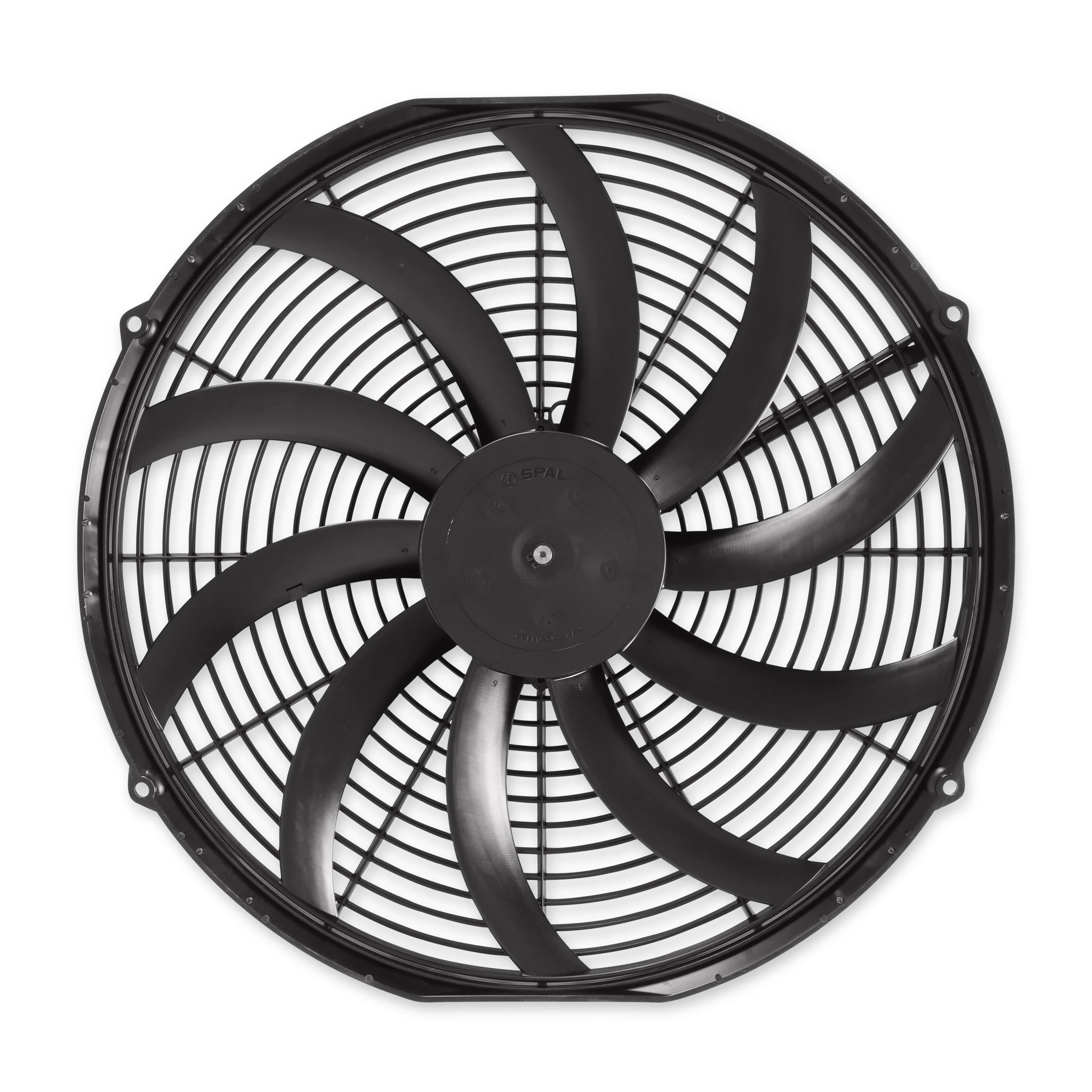 SPAL® 16.00" Inch Electric Fan Puller Style High Performance 2024 CFM 10 Curved Style blades Front View