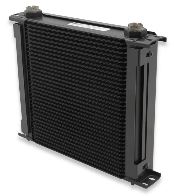 Earl's UltraPro Oil Cooler w/ Fan Pack - 34 Rows - Wide Cooler Front View Black